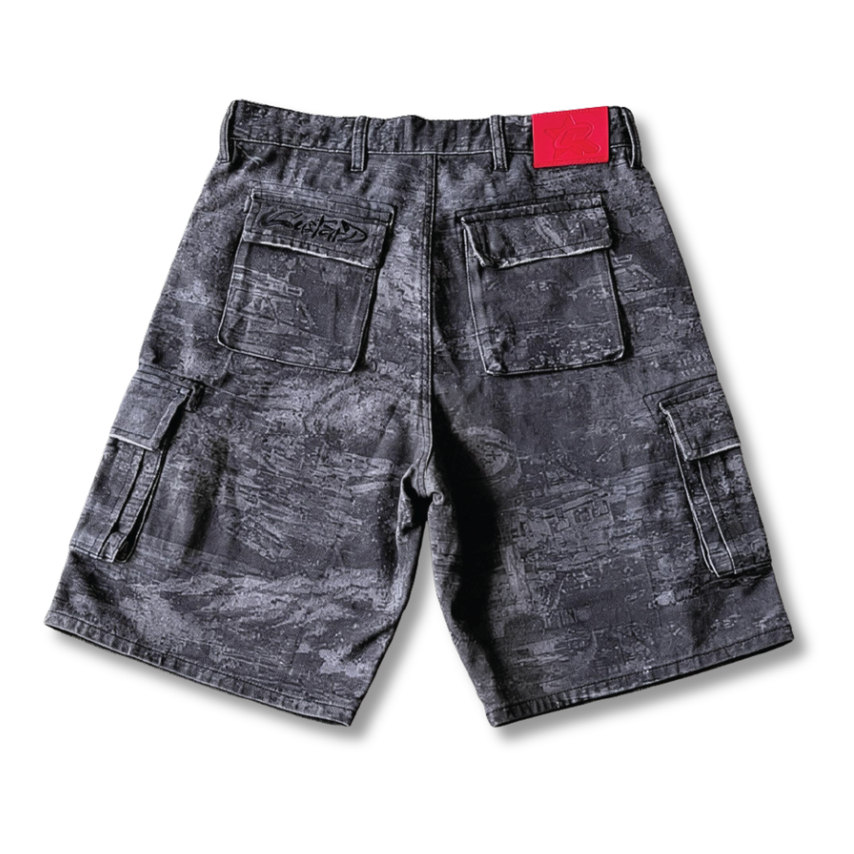 Beach Camo Cargo Shorts Black