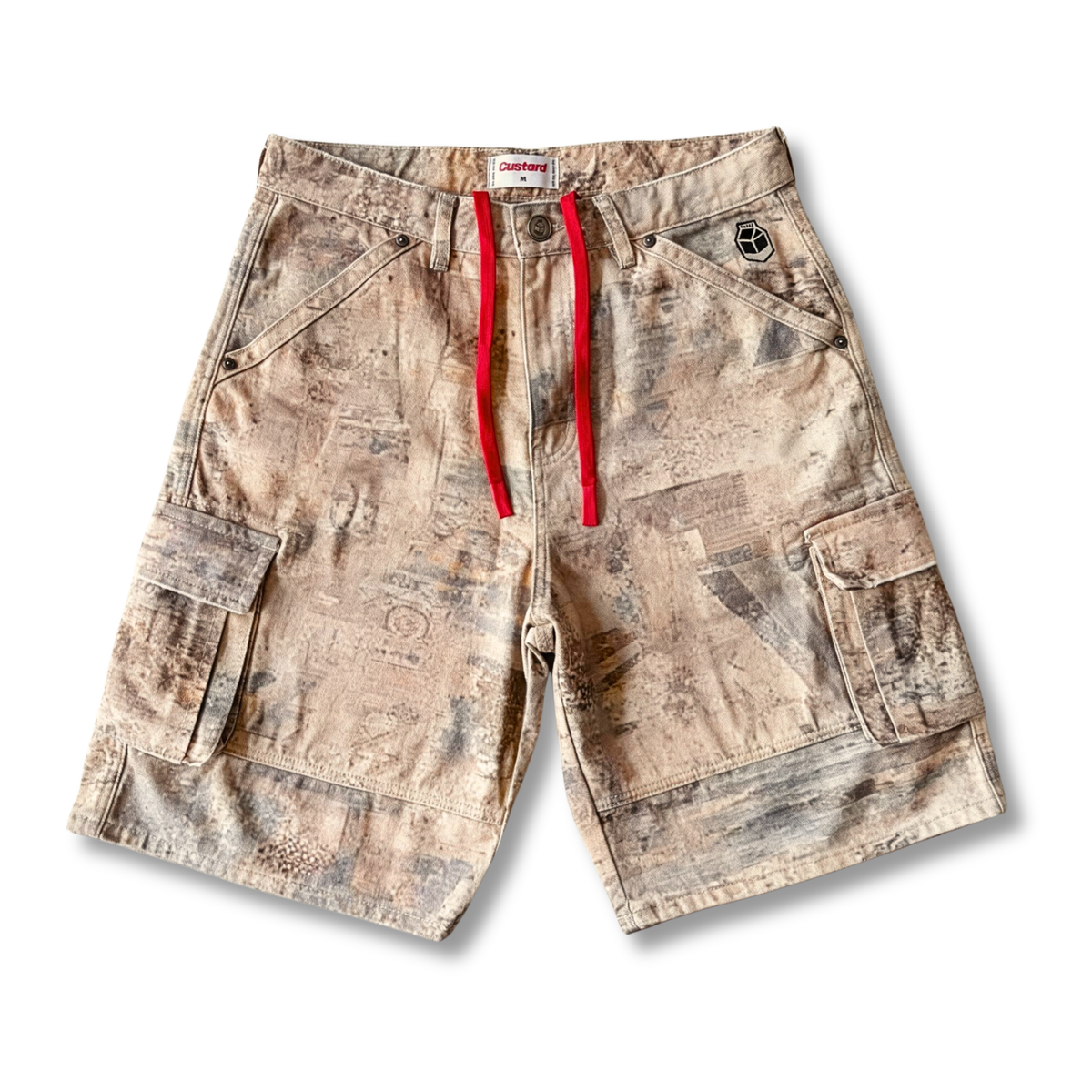 Beach Camo Cargo Shorts Cream