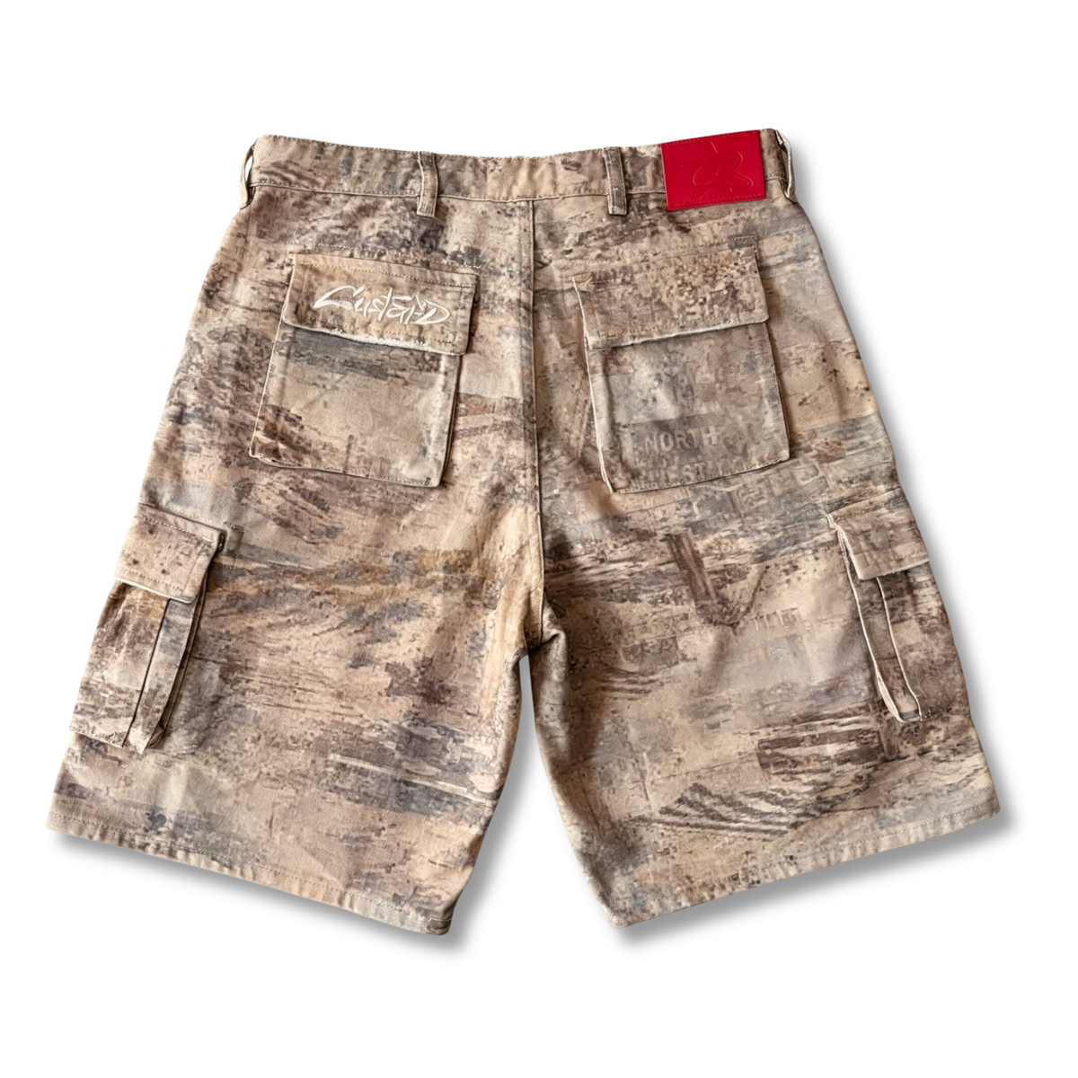 Beach Camo Cargo Shorts Cream