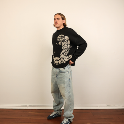 Cobra Knit Sweater BLK