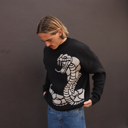 Cobra Knit Sweater BLK