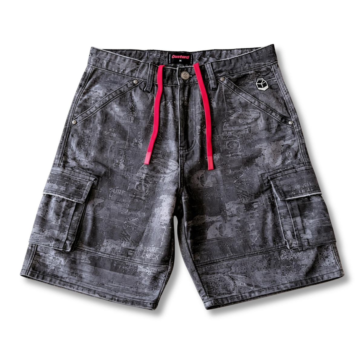 Beach Camo Cargo Shorts Black