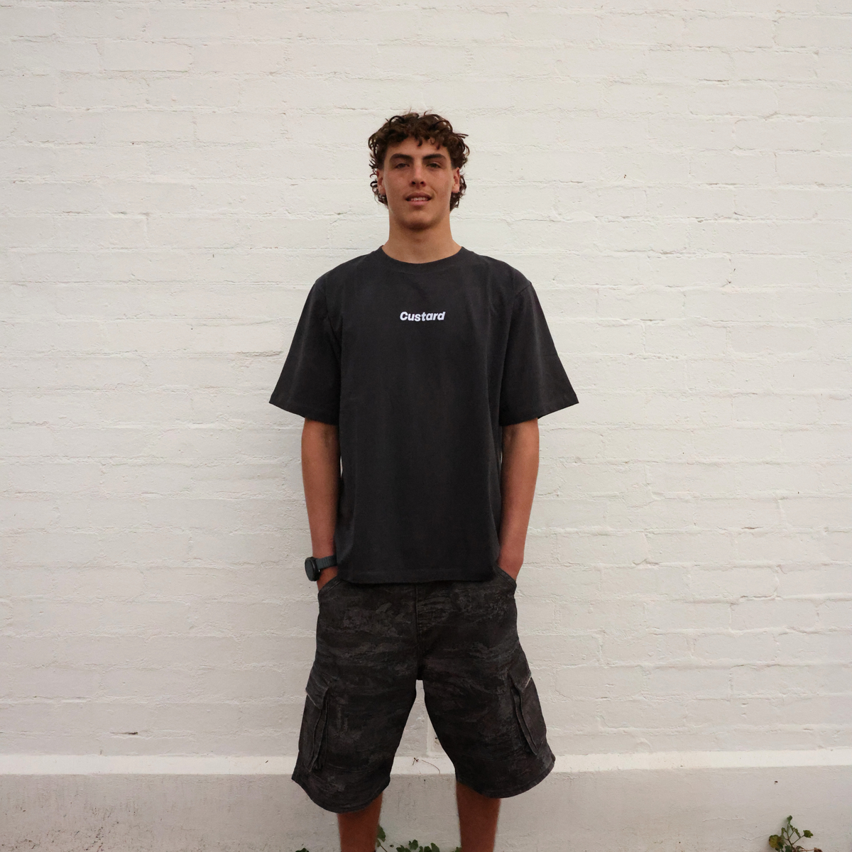 Beach Camo Cargo Shorts Black