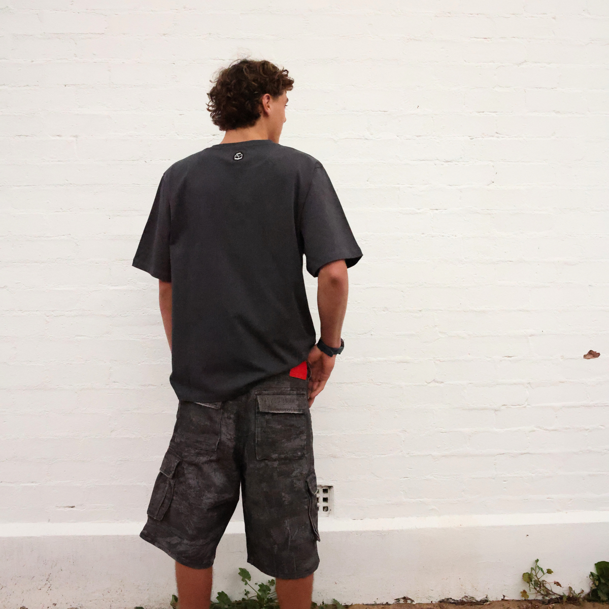 Beach Camo Cargo Shorts Black