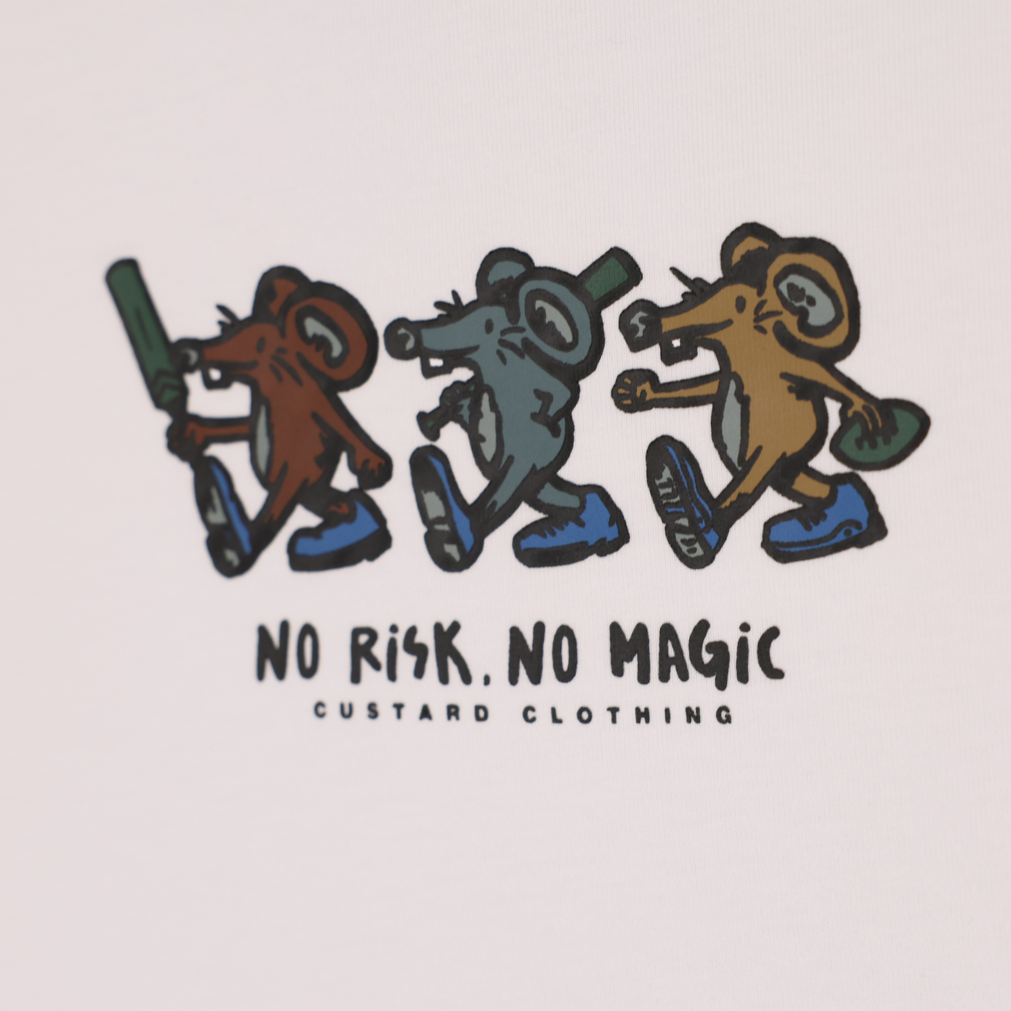 White 3 Mice Tee Heavy